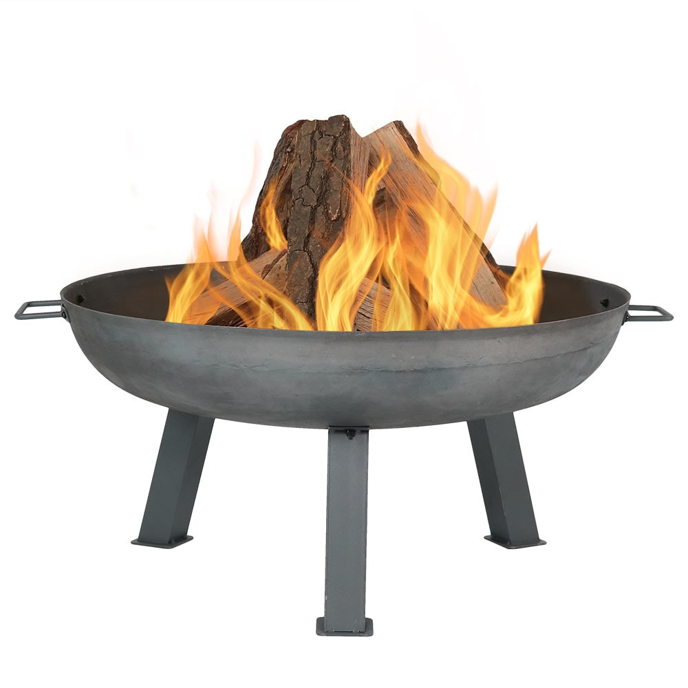 Sunnydaze Decor 30-in W Silver Cast Iron Wood-Burning Fire Pit