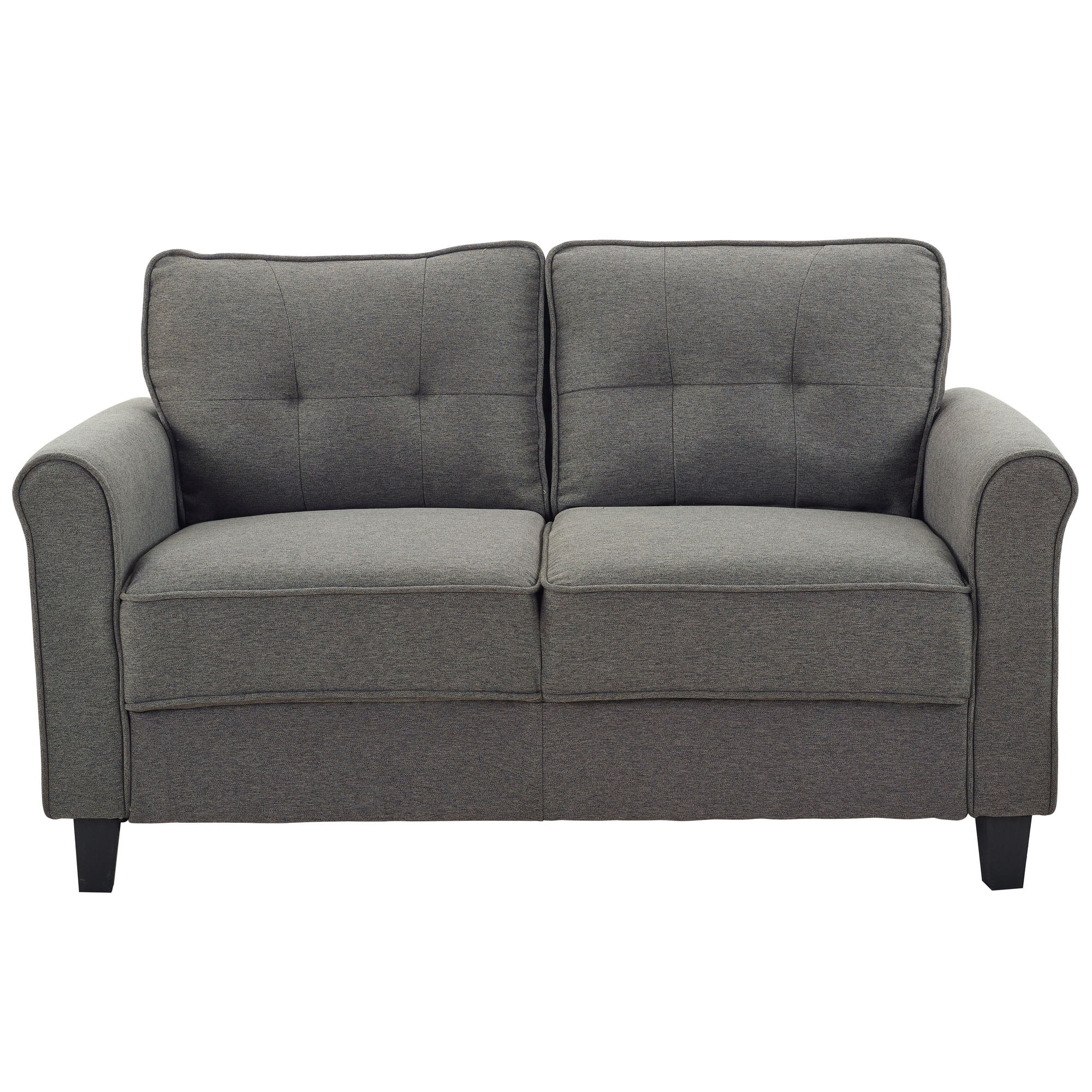 Lifestyle Solutions Hactor Loveseat with Curved Arms. Heather Gray Fabric