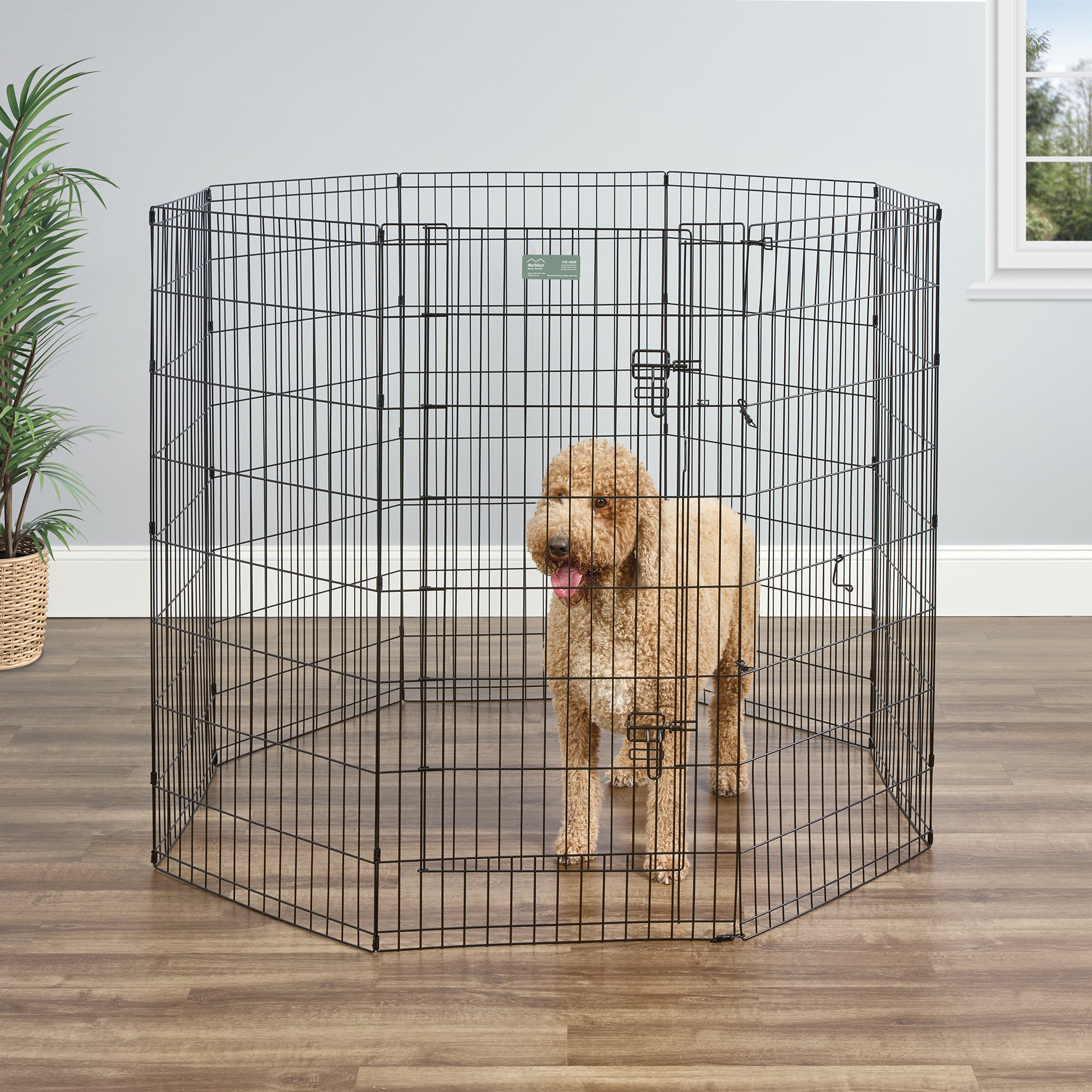 MidWest Home for Pets Dog Foldable Metal Exercise Playpen with Door. 48″H