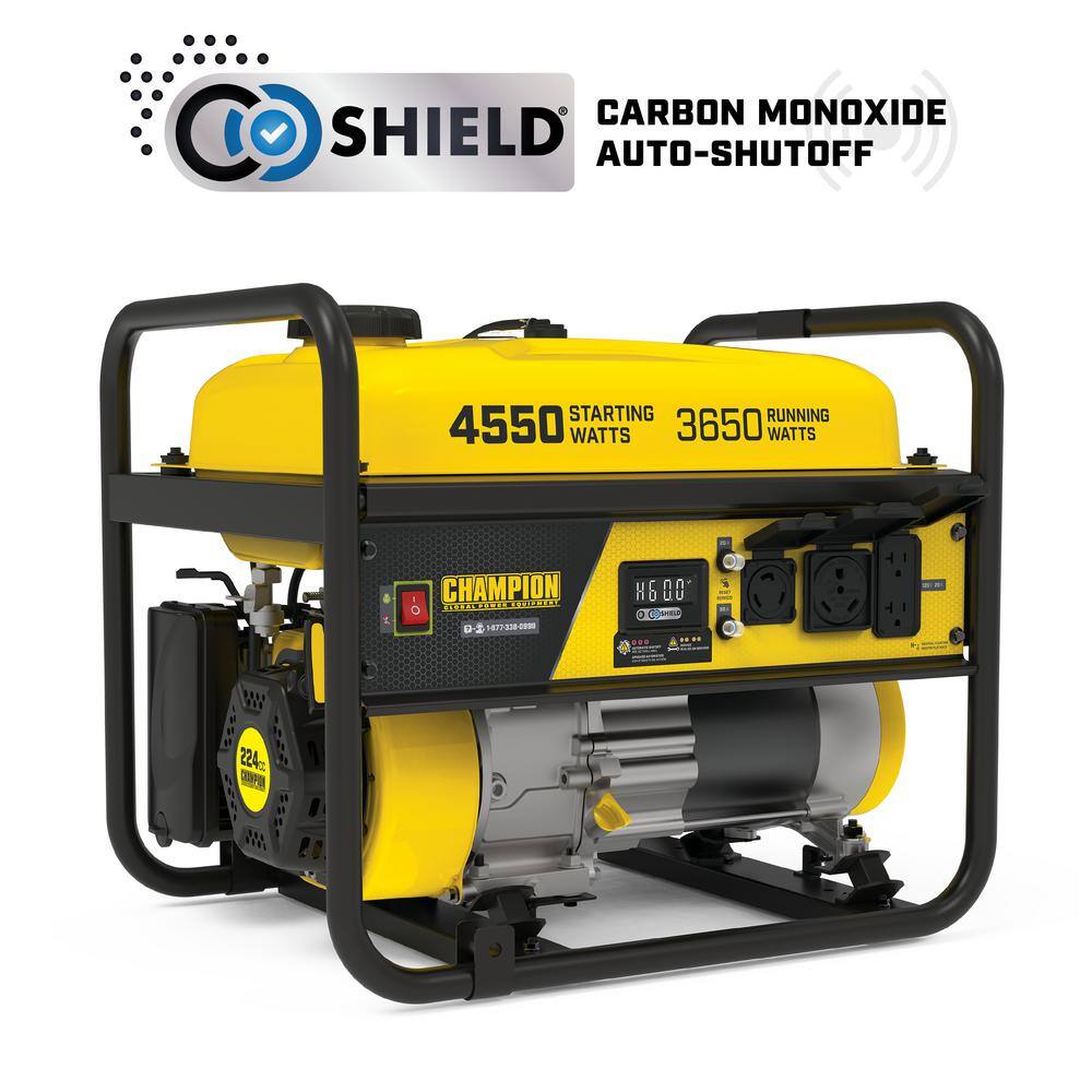 Champion Power Equipment 201119 4550-Watt/3650-Watt Recoil Start Gasoline Powered RV Ready Portable Generator with CO Shield