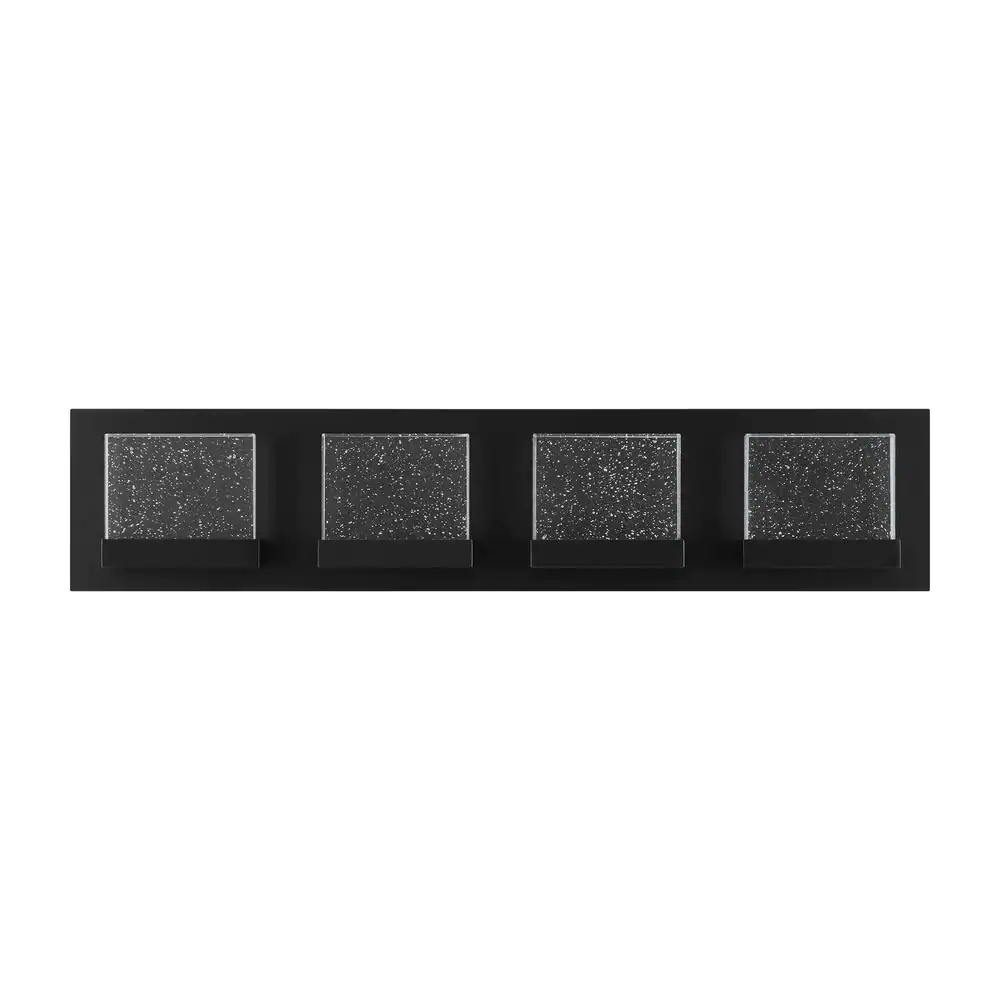 Home Decorators Collection 28025-HBBF Alberson 24 in. 4-Light Matte Black Integrated LED Bathroom Vanity Light Bar with Frosted Acrylic