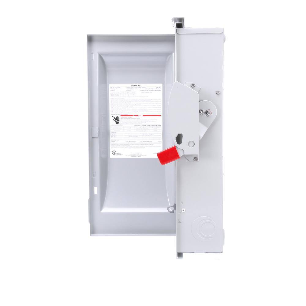 Siemens GF223NR General Duty 100 Amp 240-Volt 2-Pole Outdoor Fusible Safety Switch with Neutral