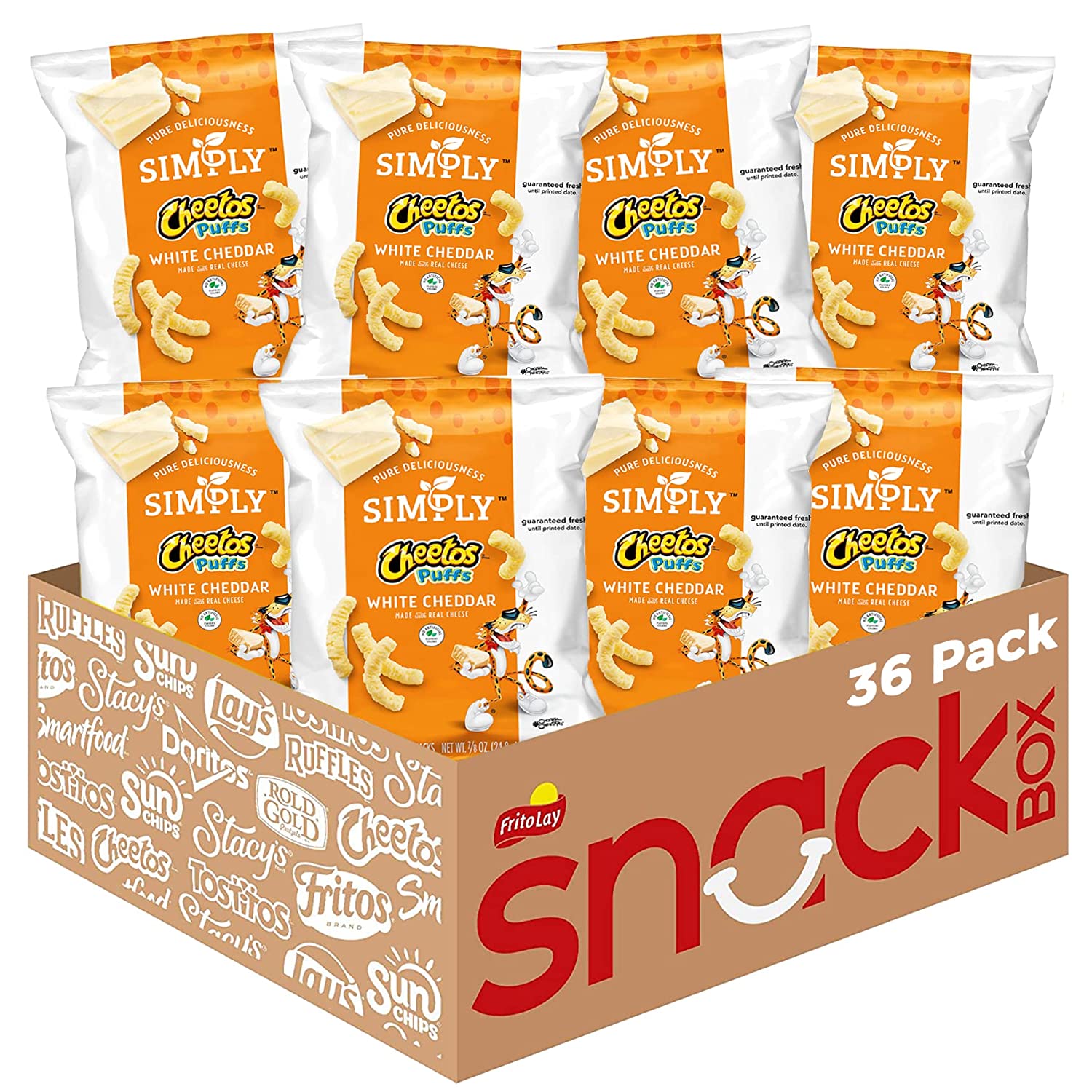 Simply Cheetos Puffs White Cheddar Cheese Flavored Snacks. 0.875 Ounce (Pack of 36)