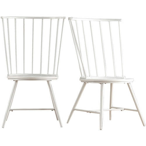 Weston Home Chelsea Dining Chair. Set of 2. White. 39″ H x 21.5″ W x 22.5″ L