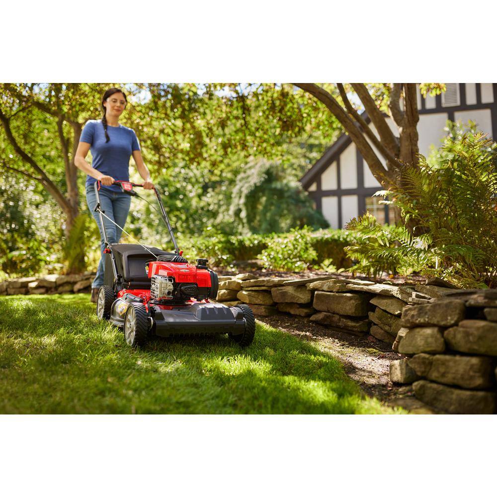 Troy-Bilt TB210B 21 in. 140 cc Briggs and Stratton Gas Engine Self Propelled Lawn Mower with Rear Bag and Mulching Kit Included