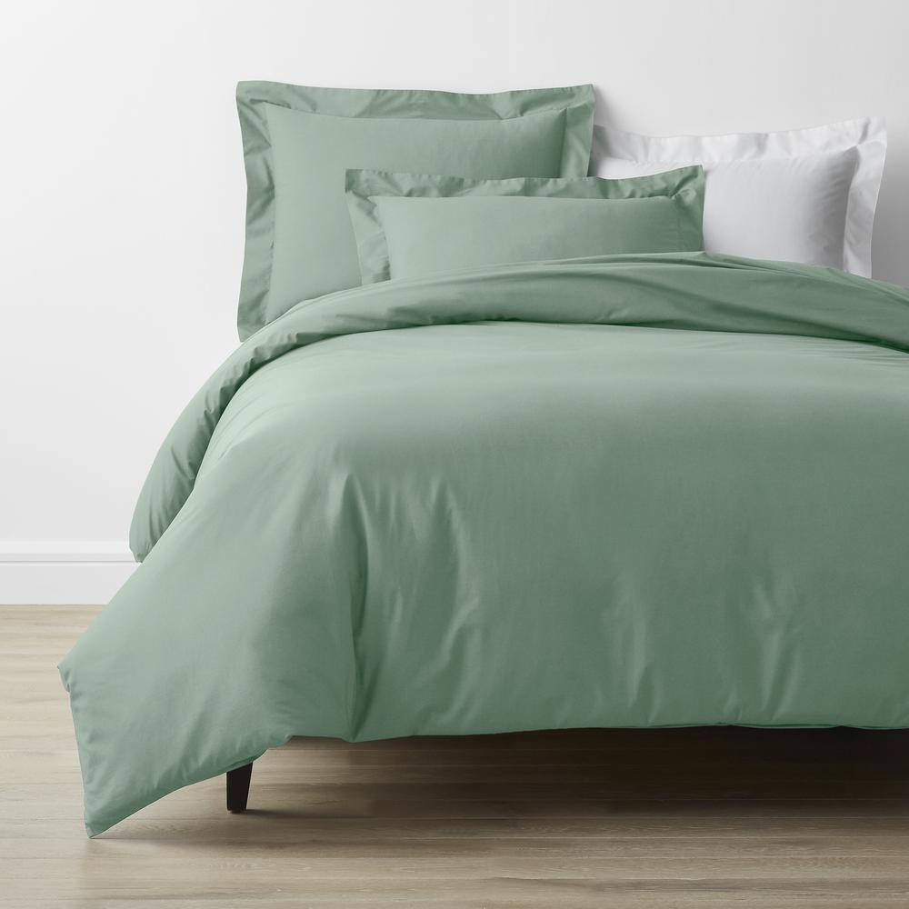The Company Store  Company Cotton 4-Piece Thyme Cotton Percale Queen Sheet Set - Thyme