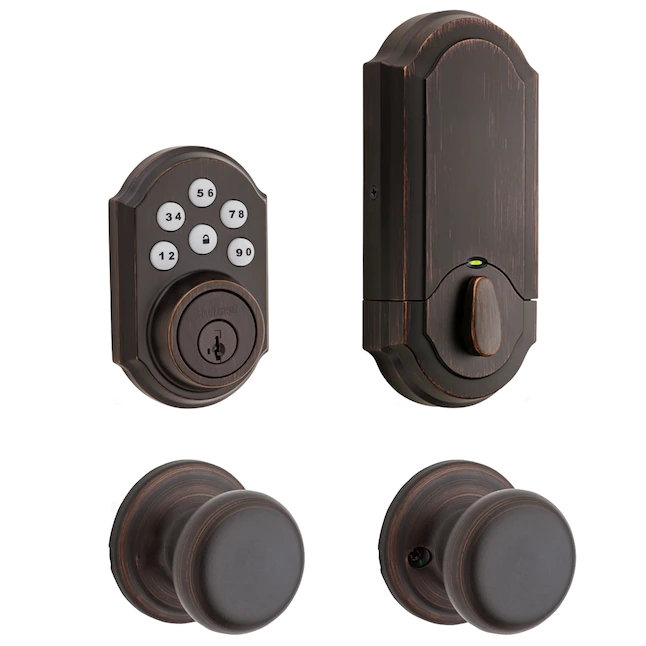 Kwikset  Electronics SmartCode Deadbolts Lock Touchpad Venetian Bronze Single Cylinder Electronic Deadbolt Lighted Keypad