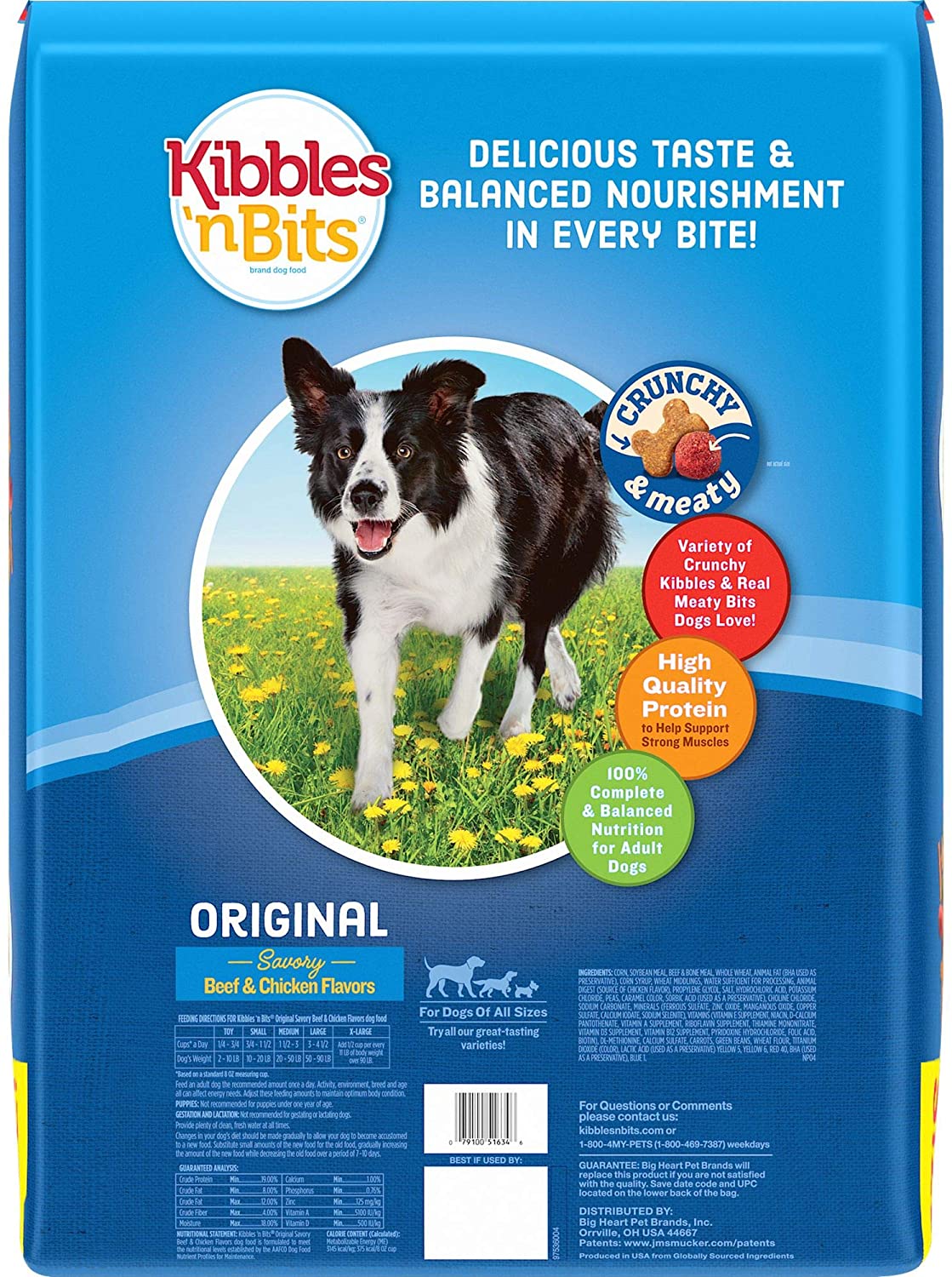 Kibbles ‘N Bits 45 Lb Original Savory Beef & Chicken Flavors Dry Dog Food. Large