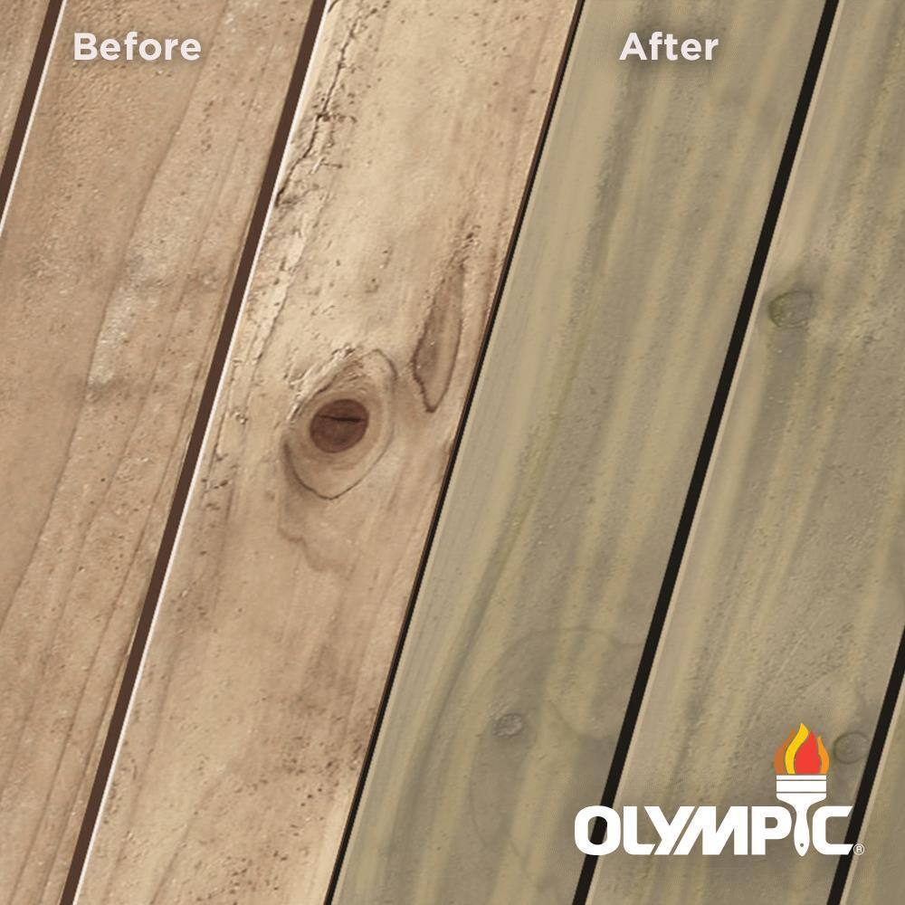 Olympic OLY939-01 Maximum 1 gal. Storm Gray Semi-Transparent Exterior Stain and Sealant in One Low VOC