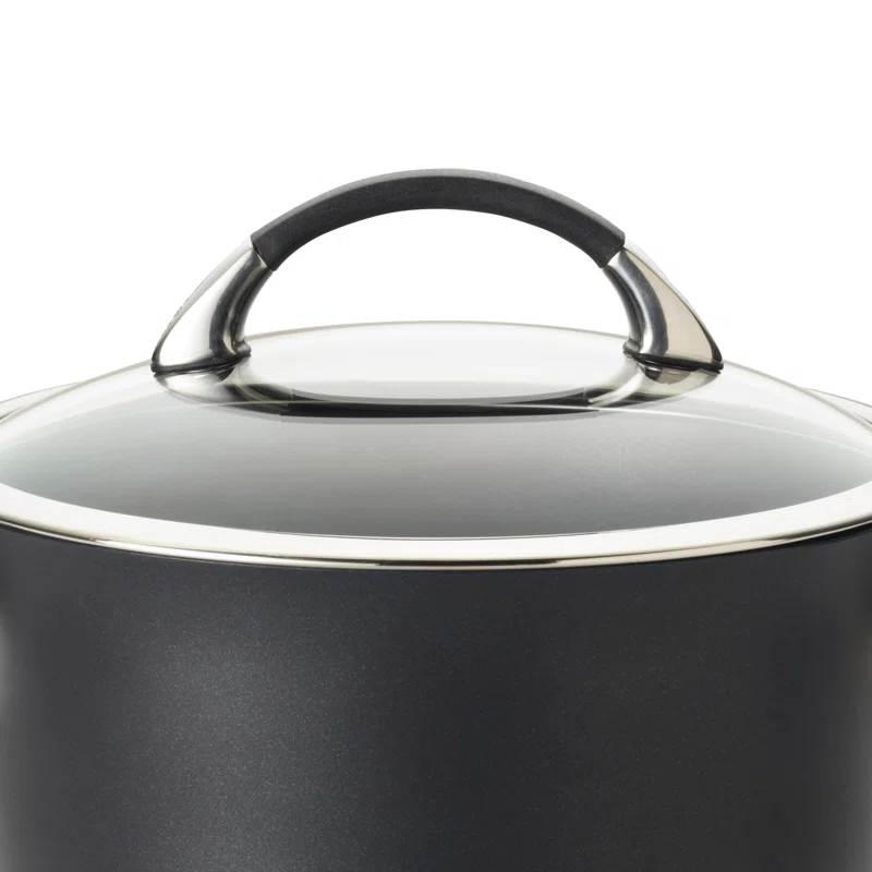 Circulon 83483 Circulon Symmetry Hard Anodized Nonstick Sauce Pan/Saucepan with Straining and Lid. 3.5 Quart. Black