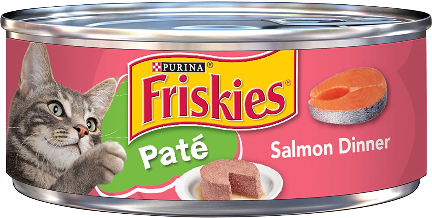 Purina Friskies Pate Wet Cat Food. Salmon Dinner - (24) 5.5 oz. Cans