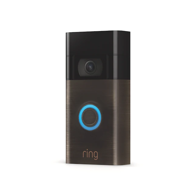 Ring  Video Doorbell - Built in Rechargeable Battery or Hardwired Smart Video Doorbell Camera - Venetian Bronze (2020 Release)