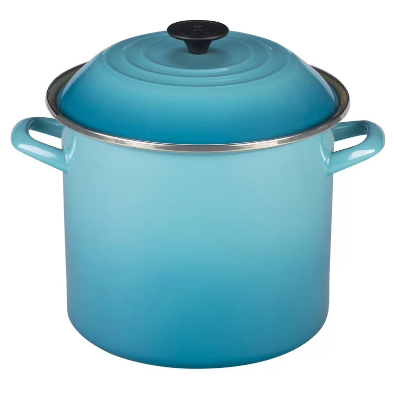 Le Creuset N5100-2417 Enamel On Steel Stockpot. 10 qt.. Caribbean