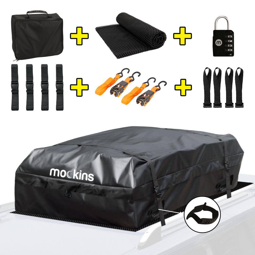 Mockins MA-69 25 cu. ft. Waterproof Rooftop Carrier Bag Capacity Storage Roof Bag Use With Or Without Racks/Bars Accessories Included