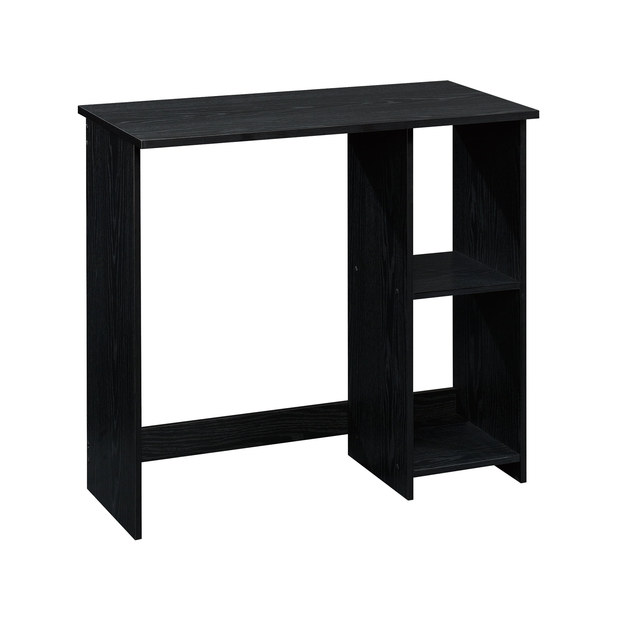 Mainstays Small Space Writing Desk with 2 Shelves. True Black Oak Finish