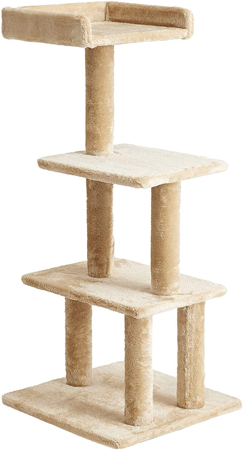 Two by Two Sycamore 44.1-inch Cat Tree. Cat Tower. Scratch Pad & Playground. Beige