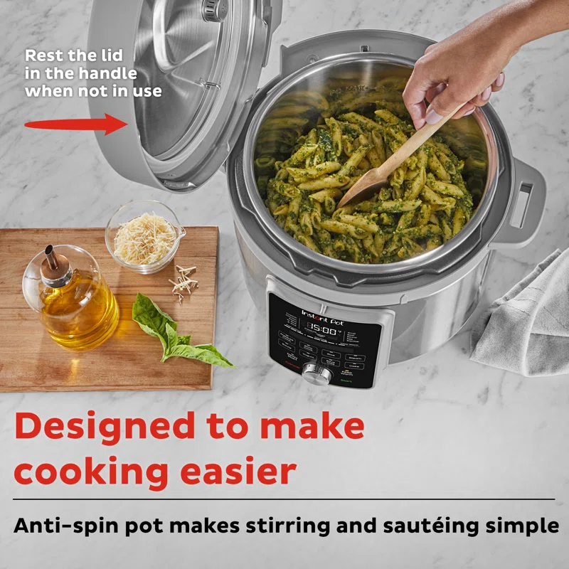 Instant Pot 113-0058-01 Duo Plus 8-Quart Whisper Quiet 9-in-1 Electric Pressure Cooker. Slow Cooker. Rice Cooker. Steamer. Sauté. Yogurt Maker. Warmer & Sterilizer. App With Over 800 Recipes. Stainless Steel