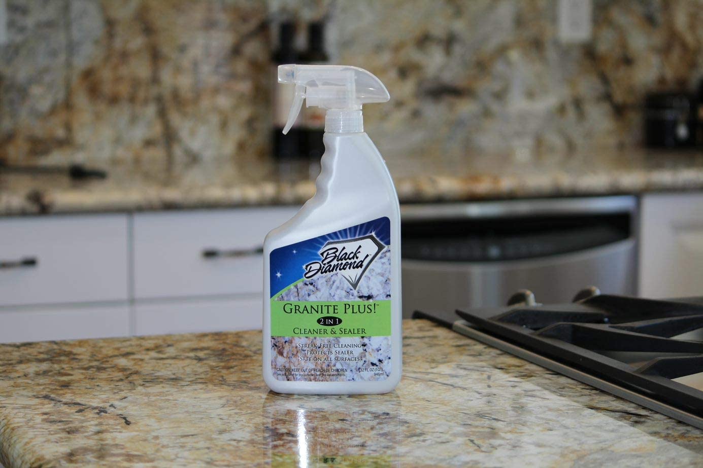 Black Diamond Stoneworks GRANITE PLUS! 2 in 1 Cleaner & Sealer. 1-Quart