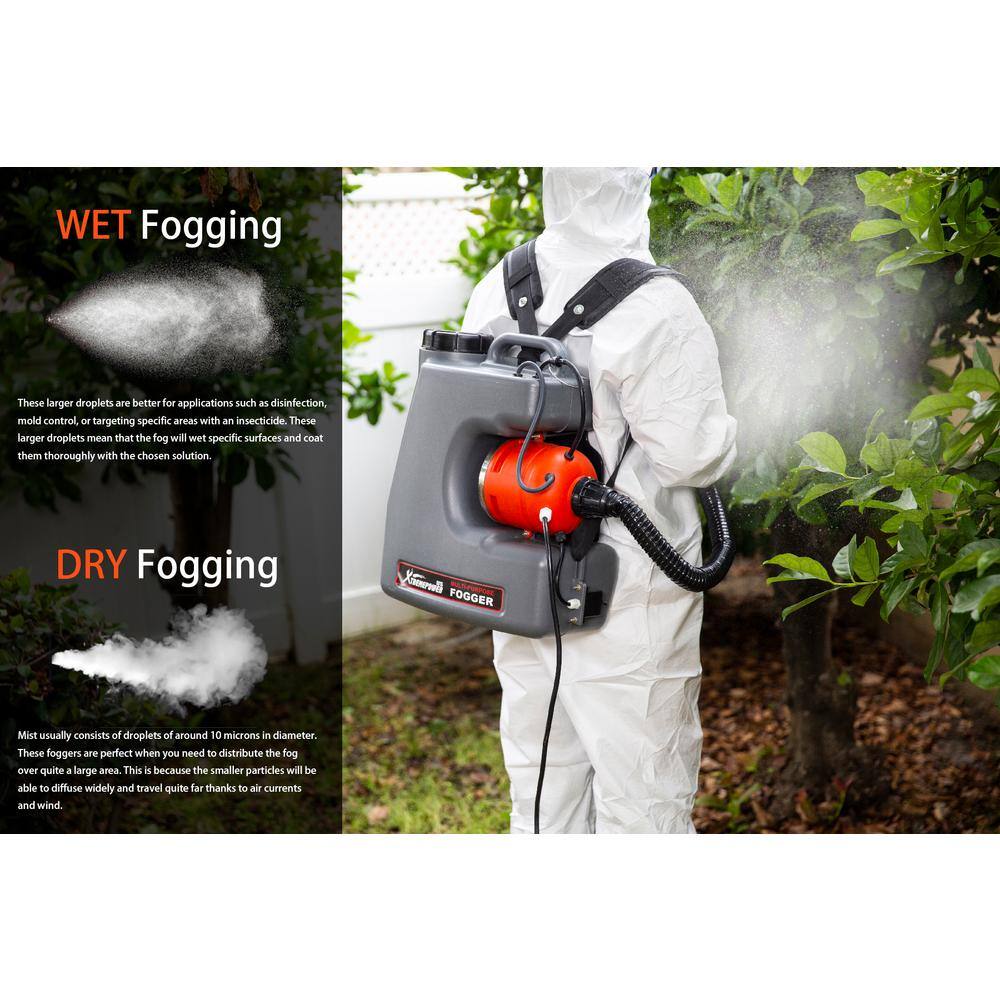 XtremepowerUS 65167-H 110-Volt Electric Backpack Fogger Machine Disinfectant Corded Mist Blower Sprayer Particle 0-50μm/mm W/Hose and Nozzle