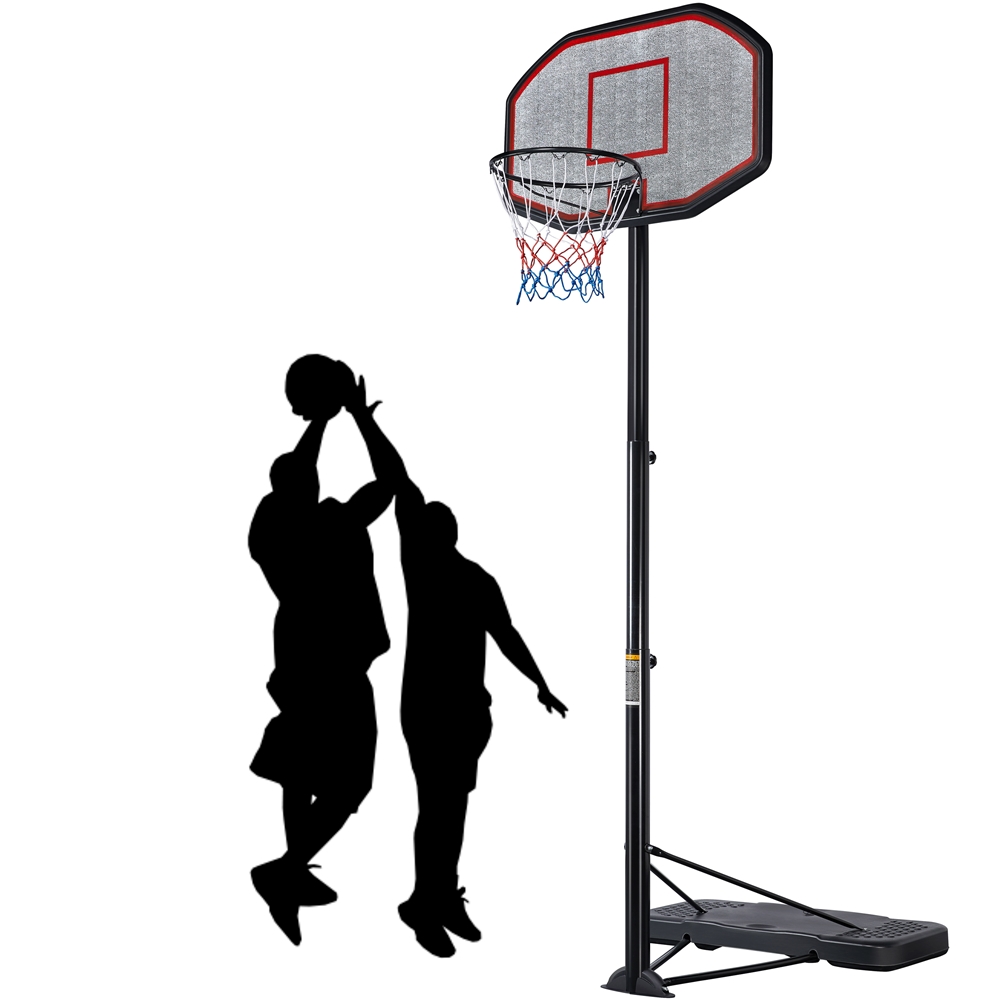 Easyfashion 9-12 Ft. Adjustable Height Portable Basketball Hoop for Outdoors. Red