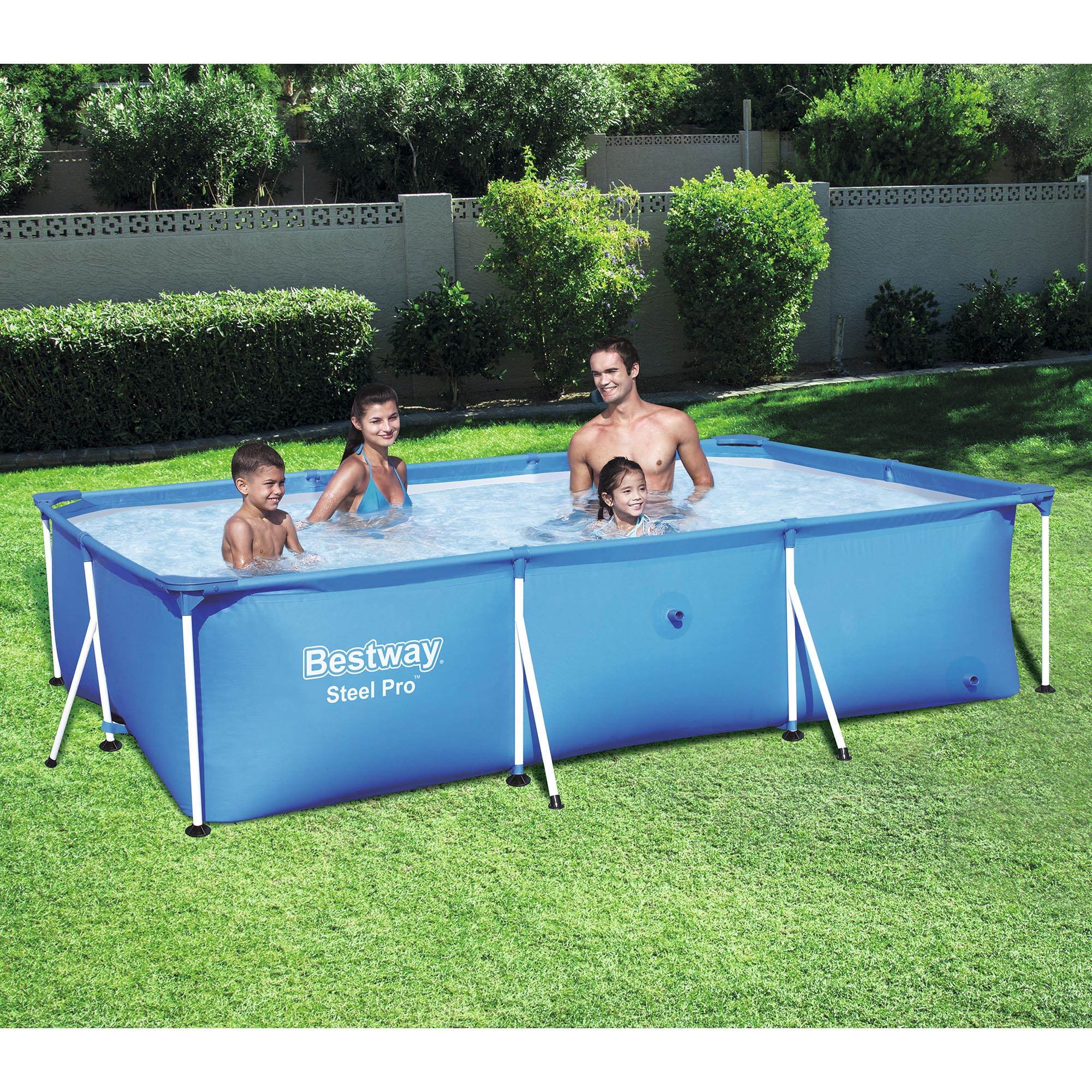 Bestway Steel Pro 102 x 67 x 24″ Rectangular Frame Above Ground Swimming Pool