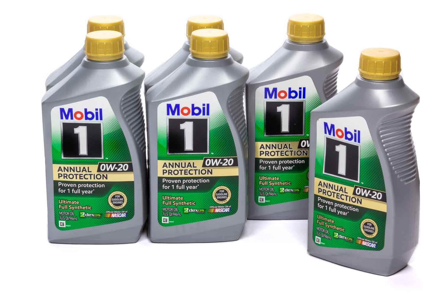 Mobil 1 0W20 Syn. Oil Case 6X1qt Annual Protection Dexos