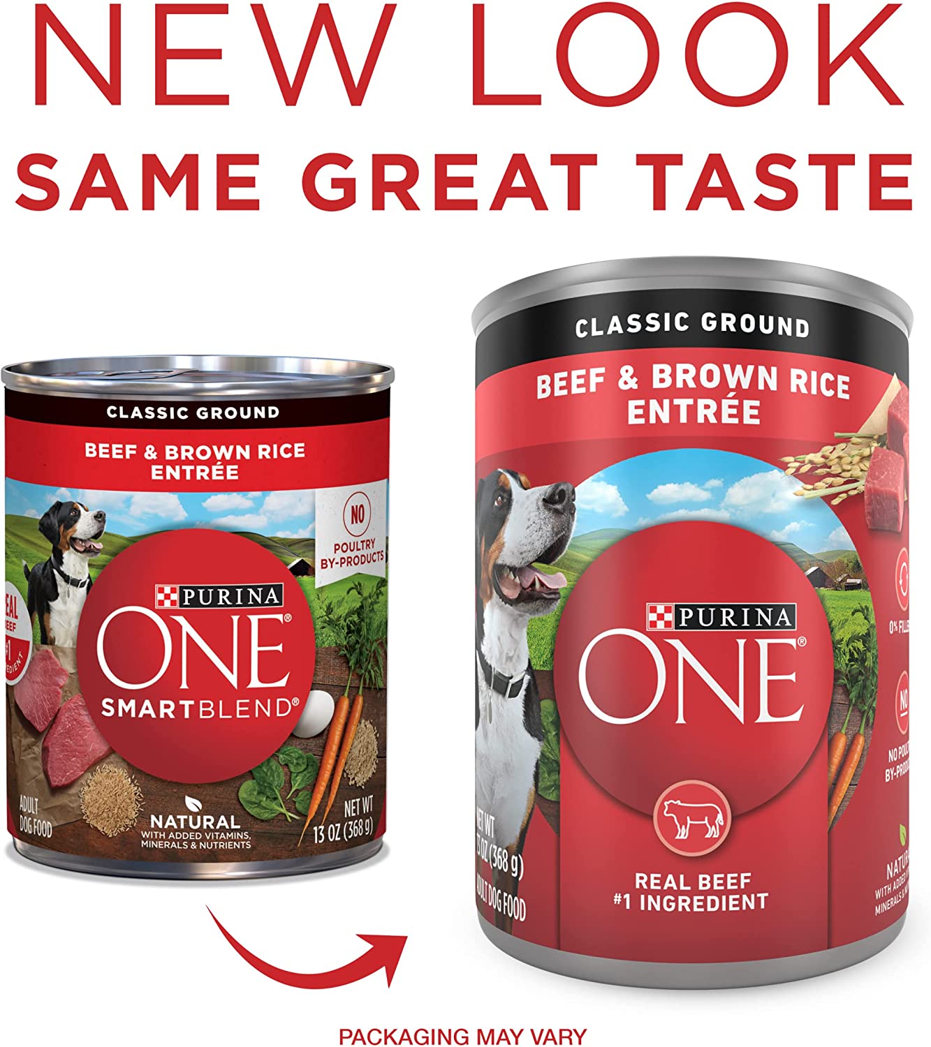 Purina ONE Natural Pate Wet Dog Food. SmartBlend Beef & Brown Rice Entrée - (12) 13 oz. Cans