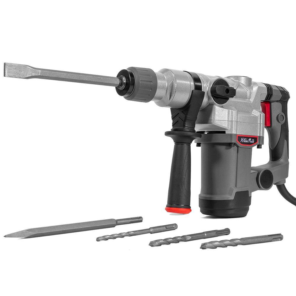 XtremepowerUS 45356-H1 1-1/4 in. 8.5 Amp SDS-Plus Corded Variable Speed Concrete/Masonry Rotary Hammer Drill with Storage Case