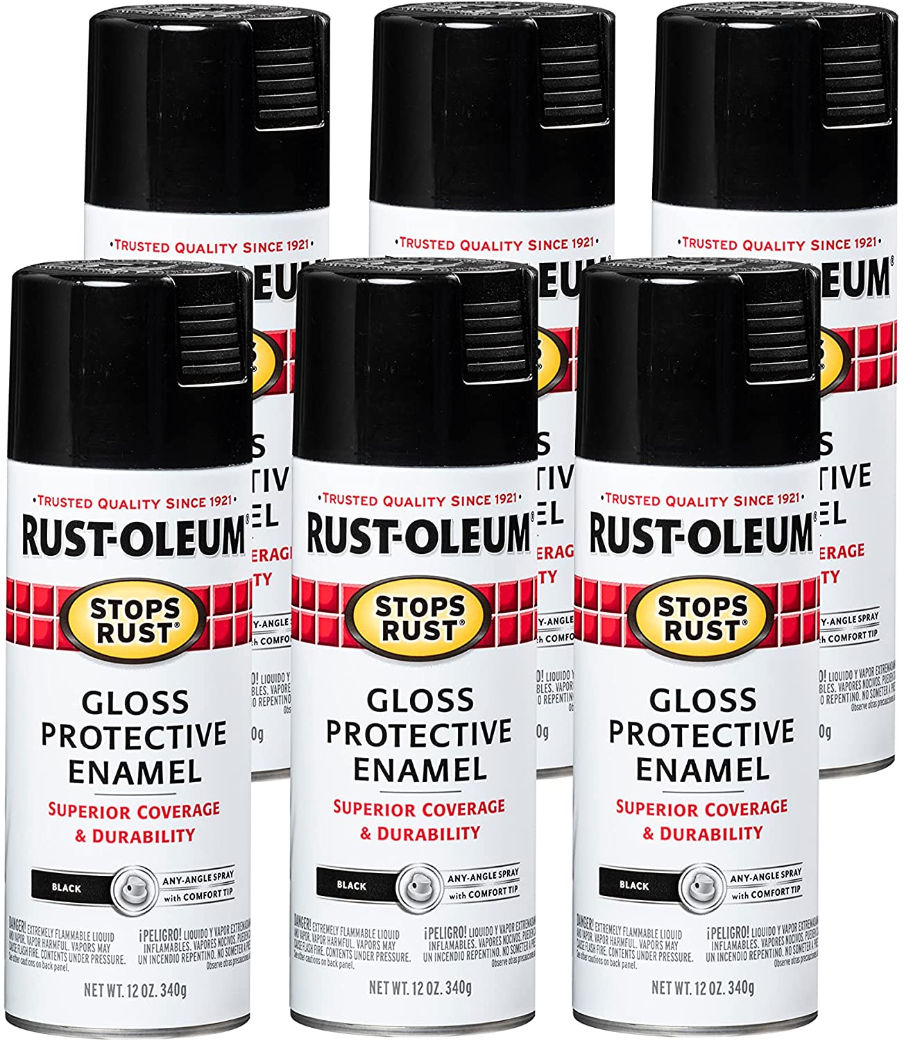 Rust-Oleum 7779830 Stops Rust Spray Paint. 12 Ounce (Pack of 6)
