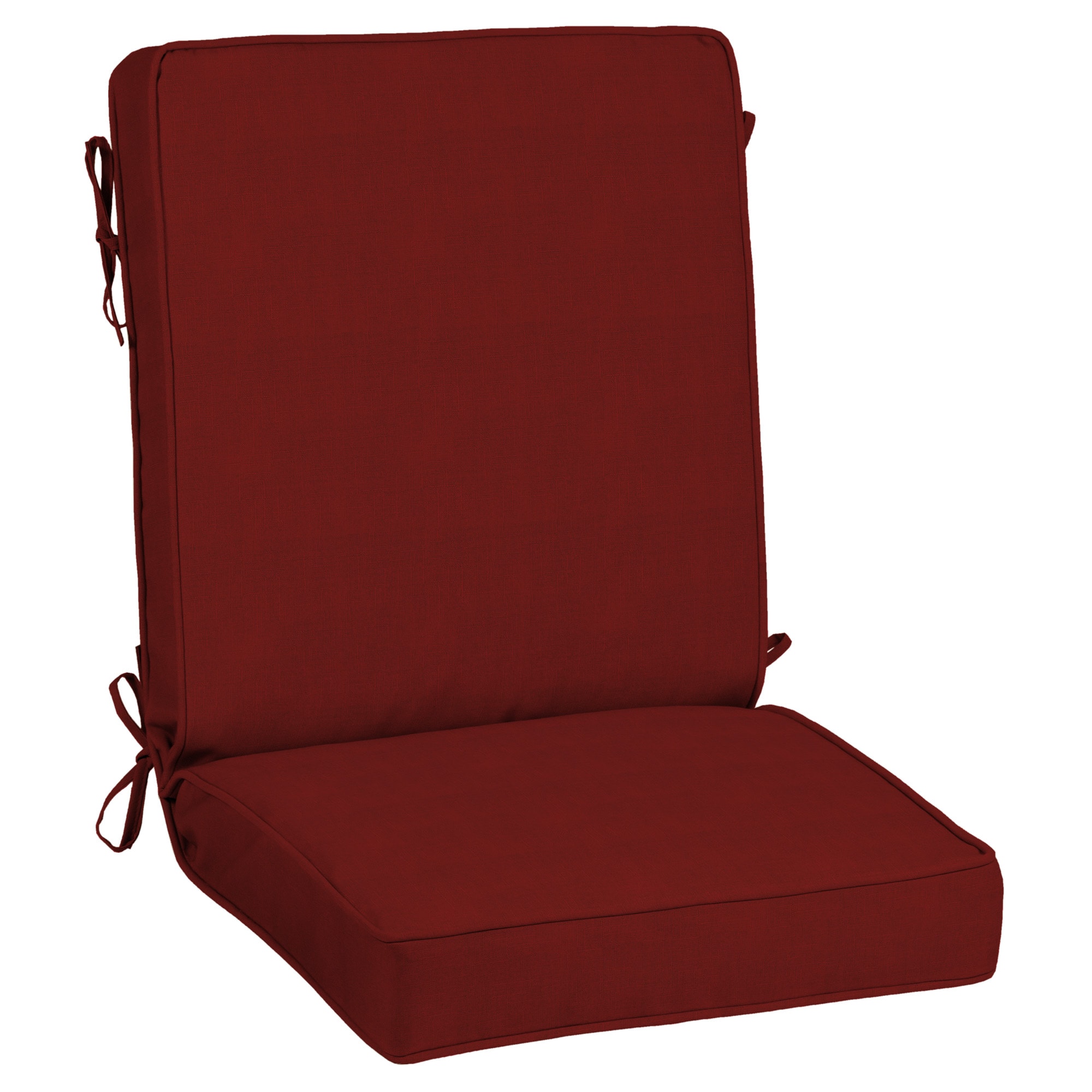 allen + roth with STAINMASTER Stainmaster 20-in x 20-in Madera Linen Dark Cherry Patio Chair Cushion