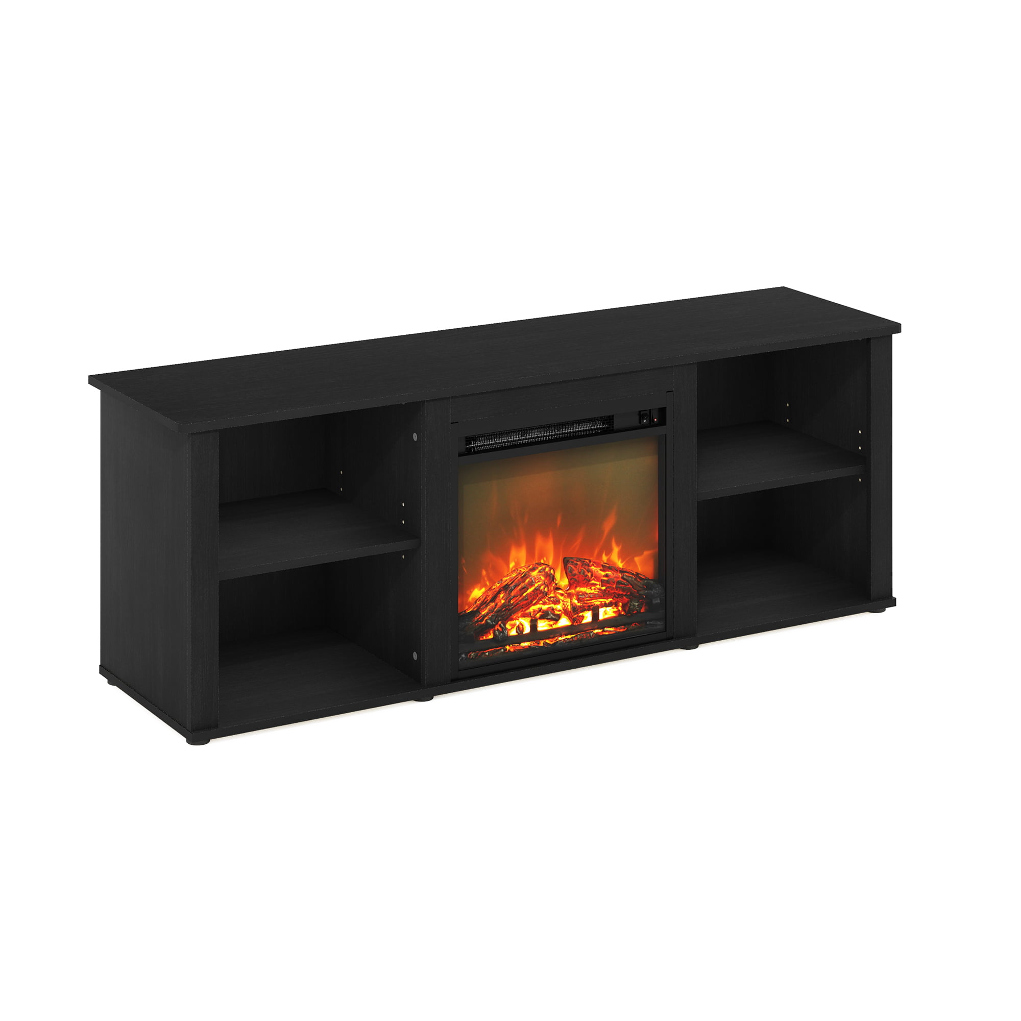 Furinno Montale 60 Inch TV Stand with Fireplace. Americano