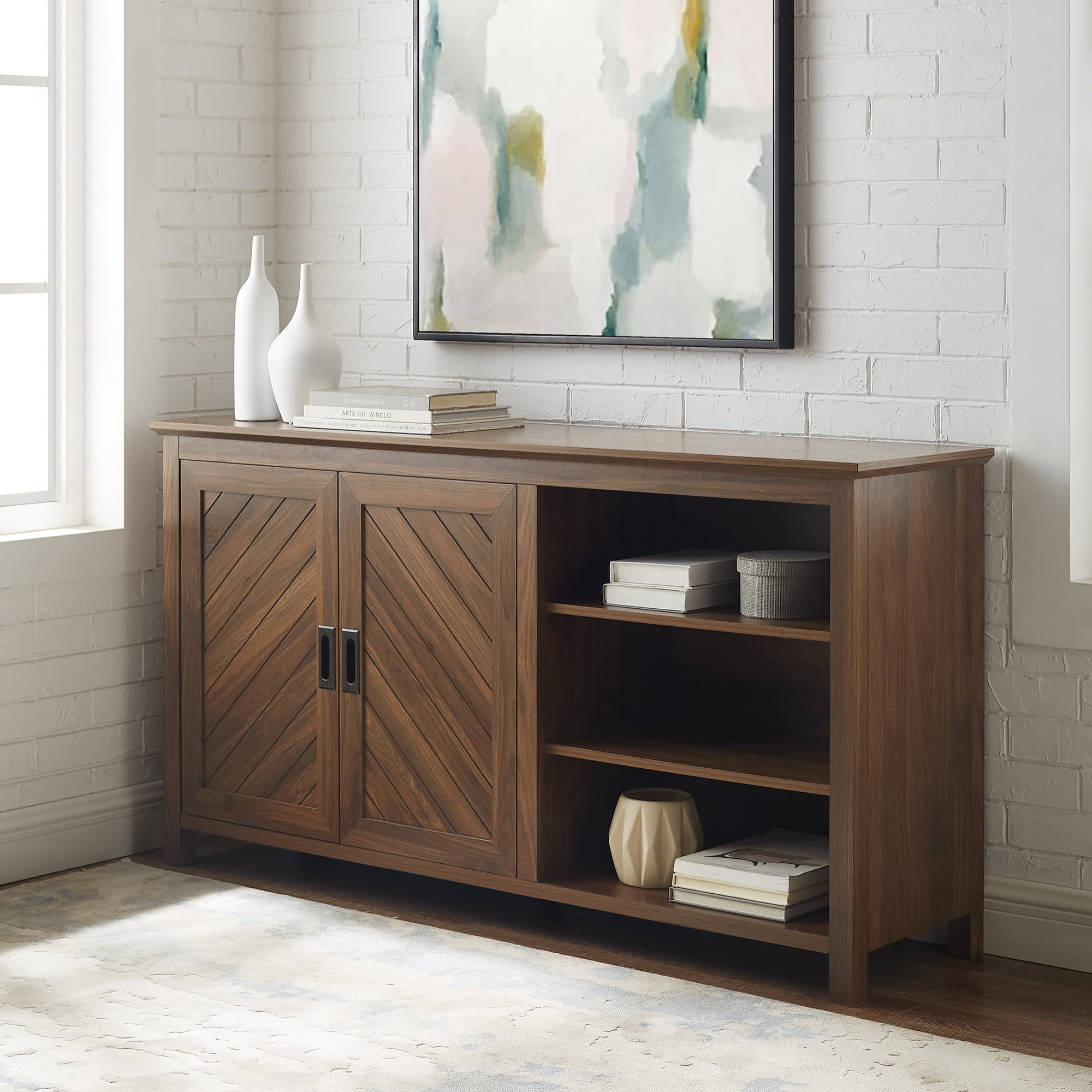Manor Park Transitional 2 Door Sideboard. Dark Walnut