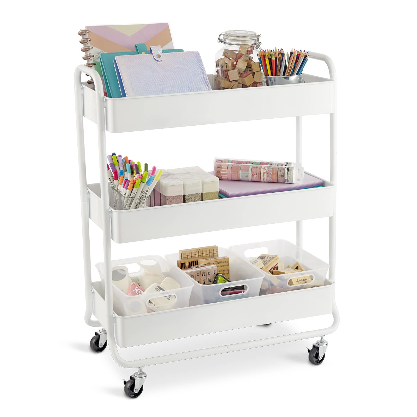 Simply Tidy Hudson Rolling Cart. White
