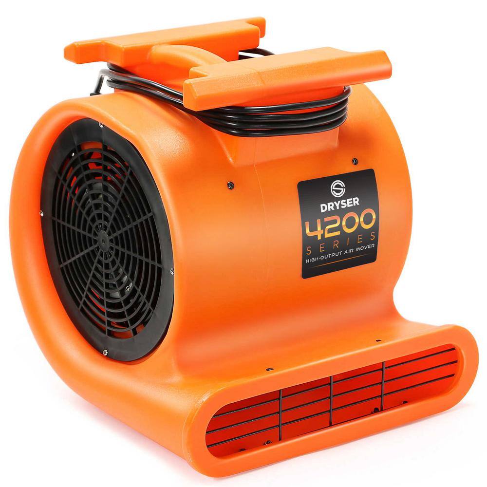 Dryser JAN-DRY-4200 1 HP 11 in. 3 Speed Blower Fan Air Mover in Orange