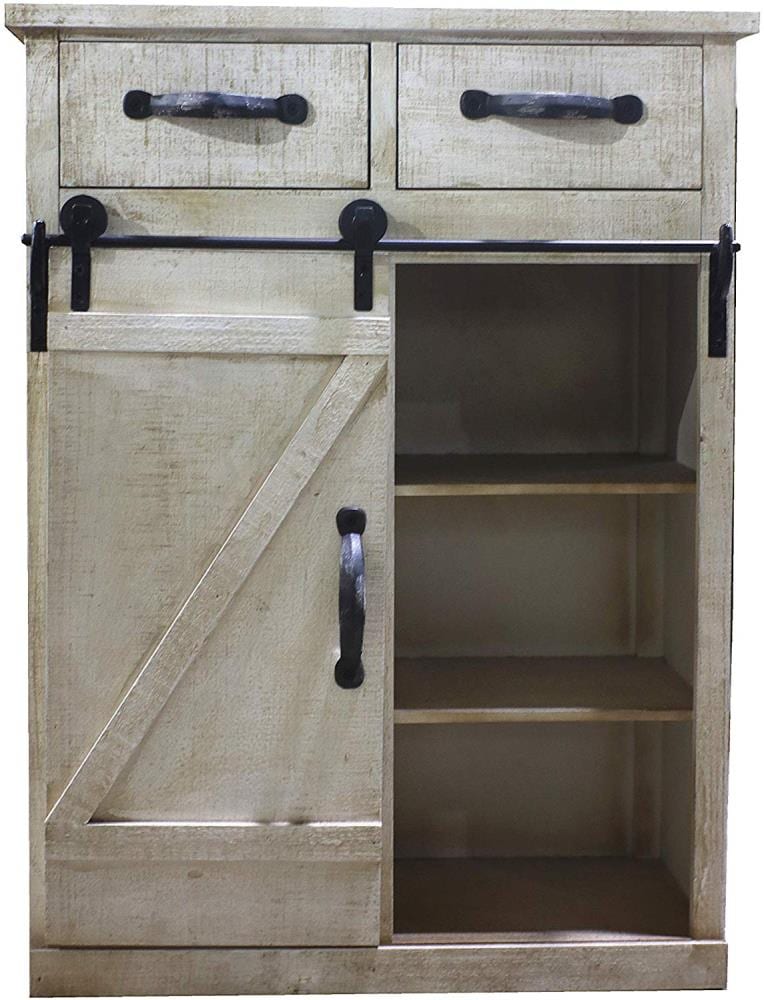 Parisloft 23.75-in W x 32-in H Wood Composite Antique White Freestanding Utility Storage Cabinet