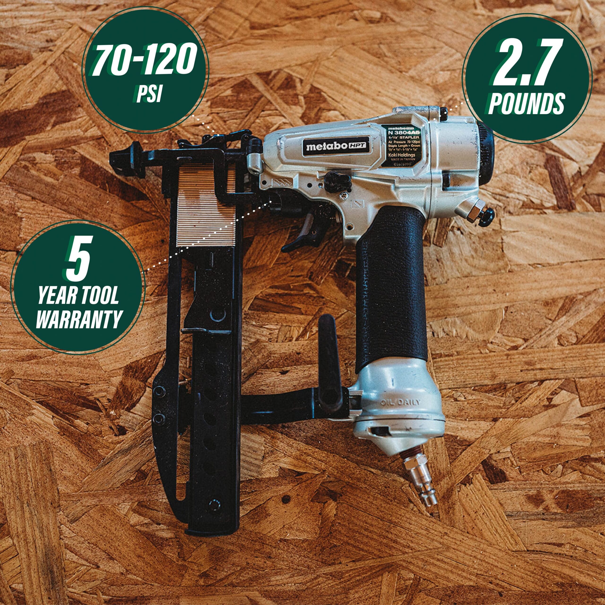 Metabo HPT 18-Gauge 1/4-in Narrow Crown Finish Pneumatic Stapler