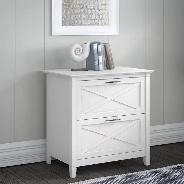 Bush Furniture Key West Pure White Oak 2-Drawer File Cabinet