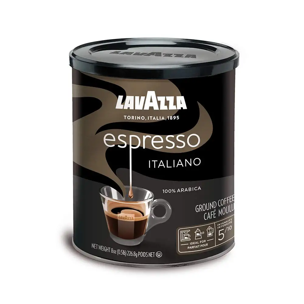 Lavazza Espresso Italiano Ground Coffee Blend Medium Roast. 8-Ounce Cans (Pack of 6)