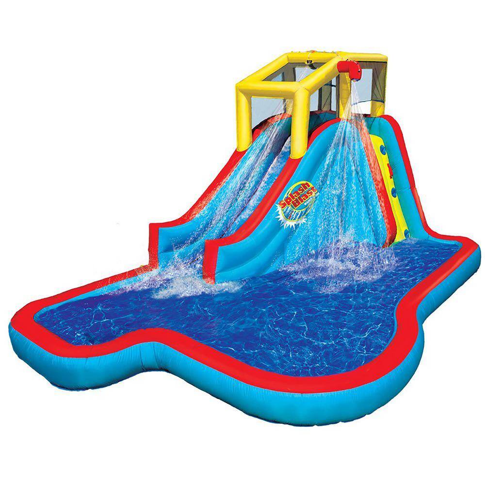 BANZAI BAN-35076 Slide and Soak Splash Park Inflatable Outdoor Kids Water Park Play Center