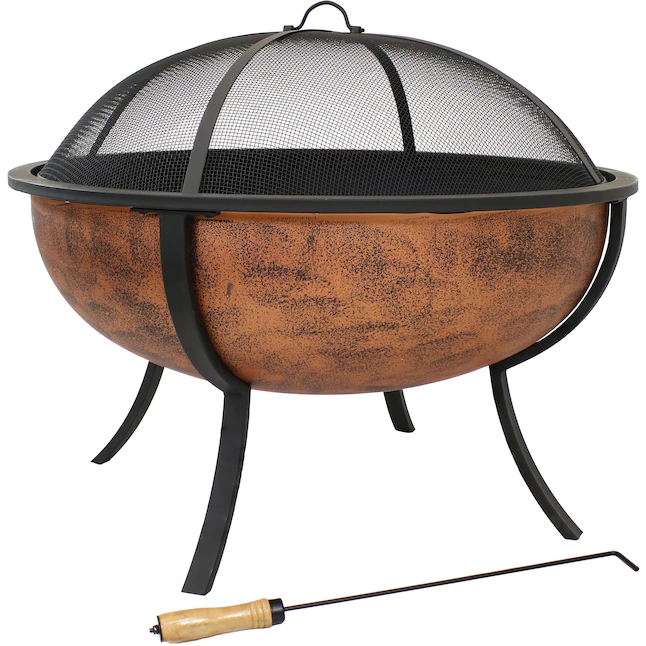 Sunnydaze Decor NB-550 32.25-in W Copper Steel Wood-Burning Fire Pit