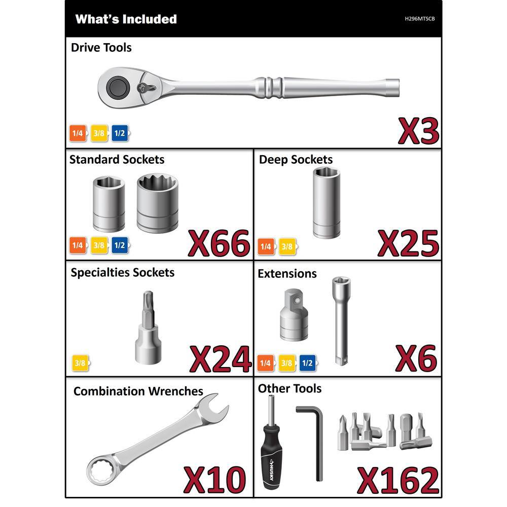 Husky  Mechanics Tool Set (296-Piece)