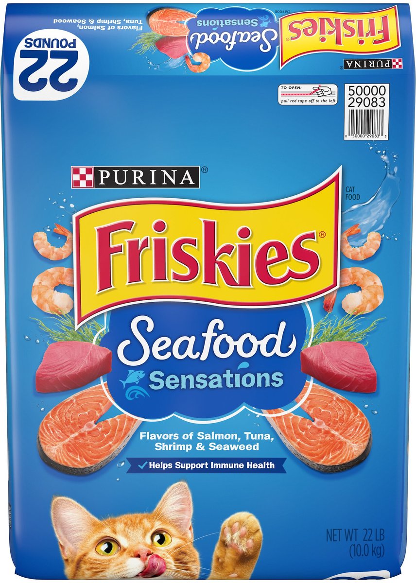 Purina Friskies Dry Cat Food. Seafood Sensations - 22 lb. Bag