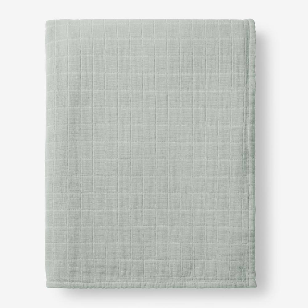 The Company Store  Gossamer Thyme Solid Cotton King Woven Blanket - Thyme