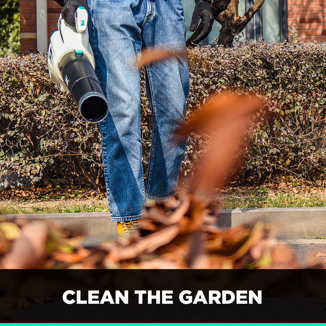 Litheli 40V Cordless Leaf Blower. Dual-Tube with Brushless Motor For Blowing Leaf + 2.0Ah Battery & Charger