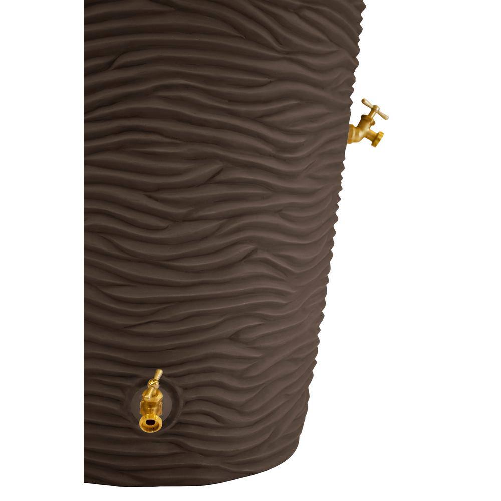 Good Ideas IMP-L50-OAK Impressions Palm 50 Gal. Oak Rain Barrel