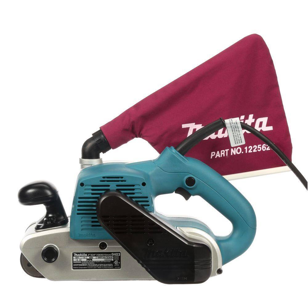 Makita 9403 11 Amp 4 in. x 24 in. Corded Belt Sander with Abrasive Belt. 80G Belt and Dust Bag
