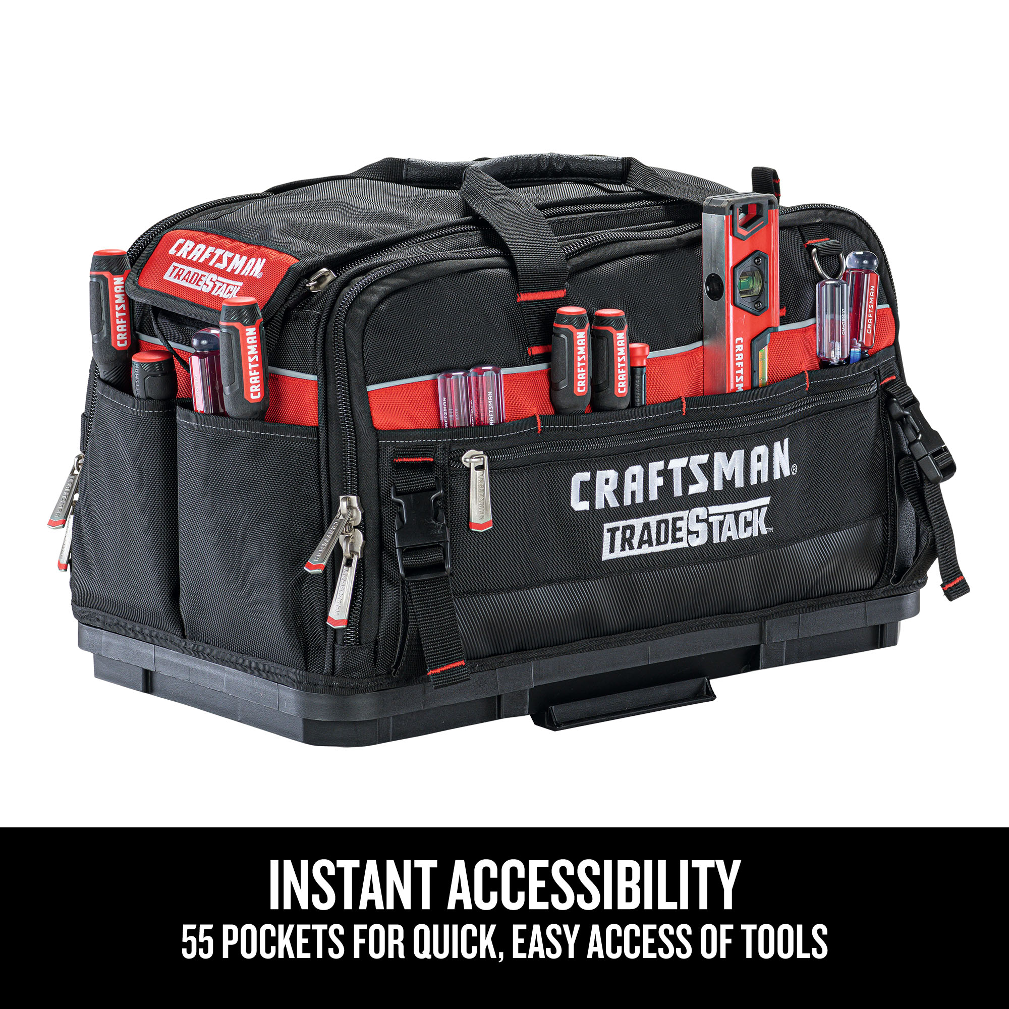 CRAFTSMAN TRADESTACK System Black/Red Polyester 22.5-in Tool Bag