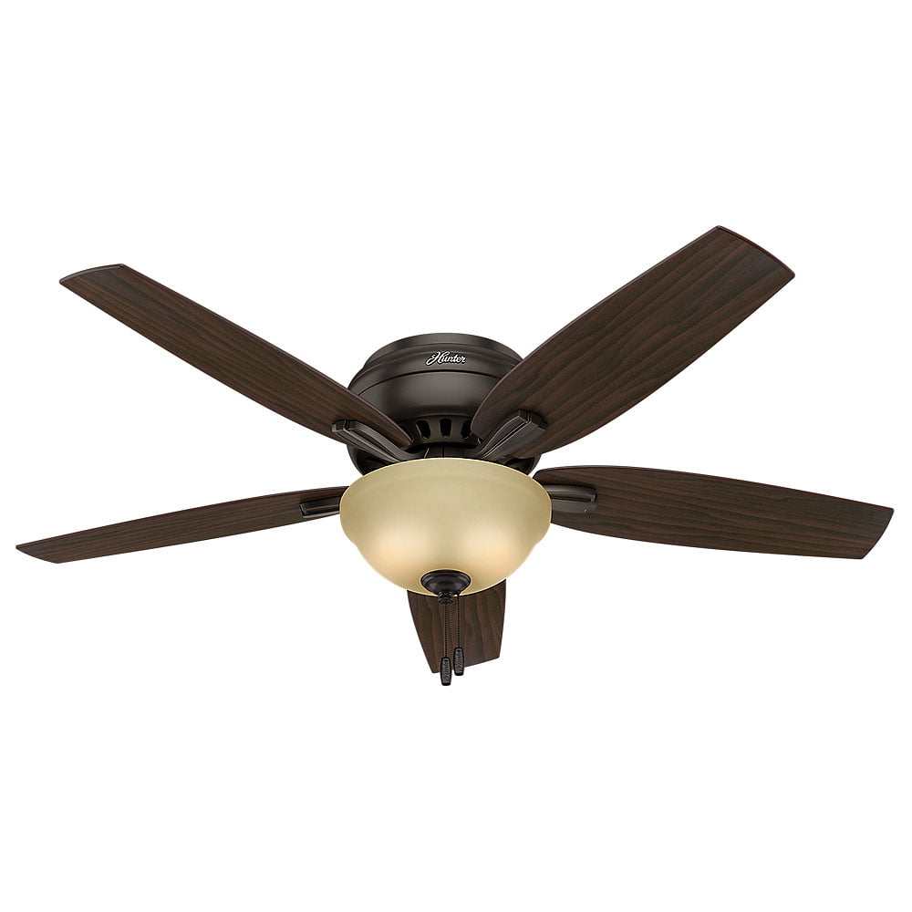 Hunter Newsome 52 Low Profile Newsome 52″ 5 Blade Hugger Indoor Led Ceiling Fan - Bronze