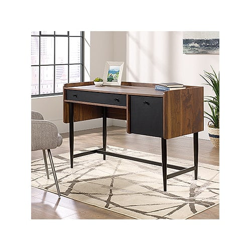 Sauder Harvey Mid Century Park Desk. Grand Walnut Finish
