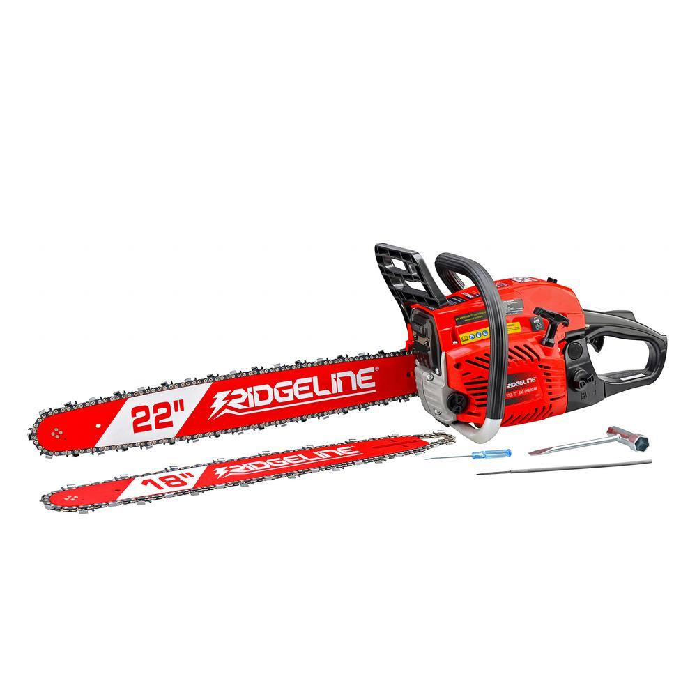 RIDGELINE 97007 18 in. and 22 in. 57 cc Gas Chainsaw Combo with Case